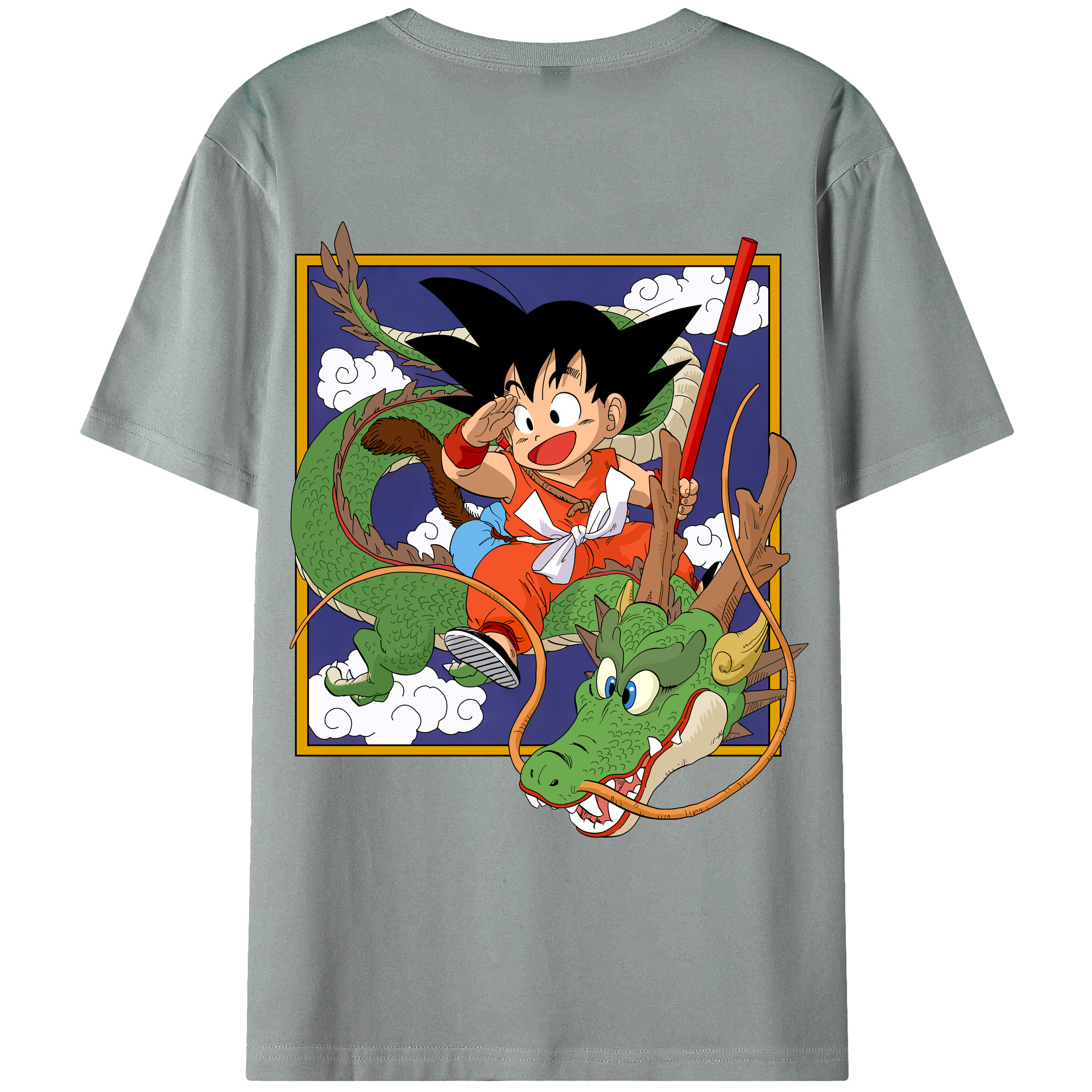 （画像用） ドラゴンボール 孫悟空（そん ごくう）Son Goku カカロット DRAGON BALL Kakarotto 綿100％ メンズ半袖Tシャツ（バックプリント） 通気性